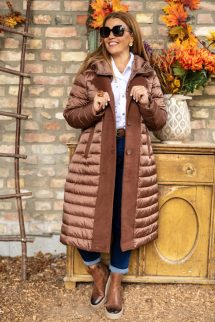 Szövetbetéttel kombinált kabát 