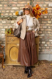 Rövid buklé kabát - nagy zsebbel