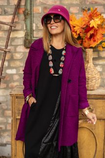 Bíbor buklé kabát