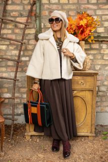 Audrey kabát - szőrmegallérral