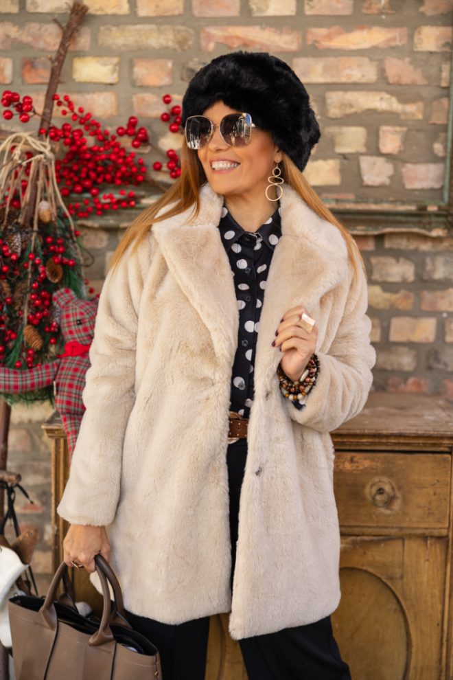 Teddy kabát - bézs 