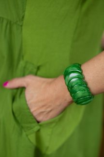 Színes szirom karkötő - zöld 