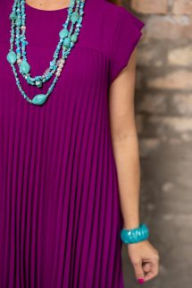 Színes szirom karkötő - türkiz