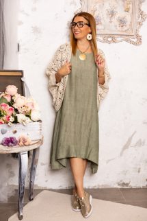 Horgolt mandala kardigán - bézs