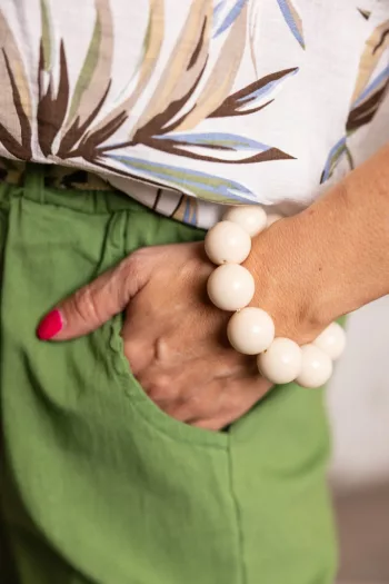 Gyöngy karkötő - bézs