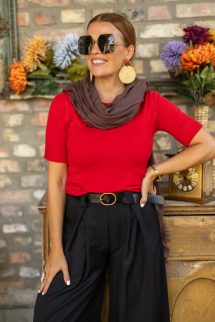 Egyszínű őszi kendő - csoki barna 