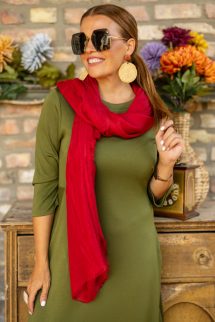 Egyszínű őszi kendő - bordó