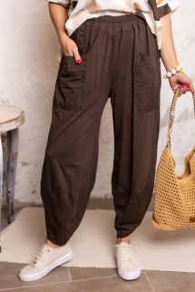 Seher pamut nadrág - csokibarna 