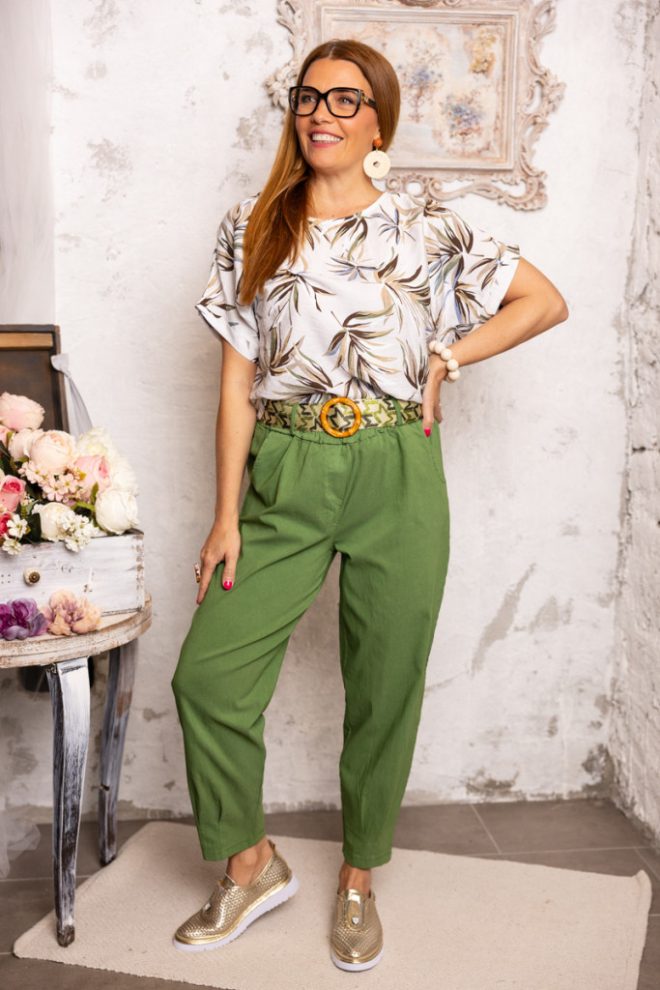 Baggy, extra öves nadrág - zöld 