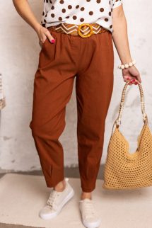 Baggy, extra öves nadrág - rozsdabarna 