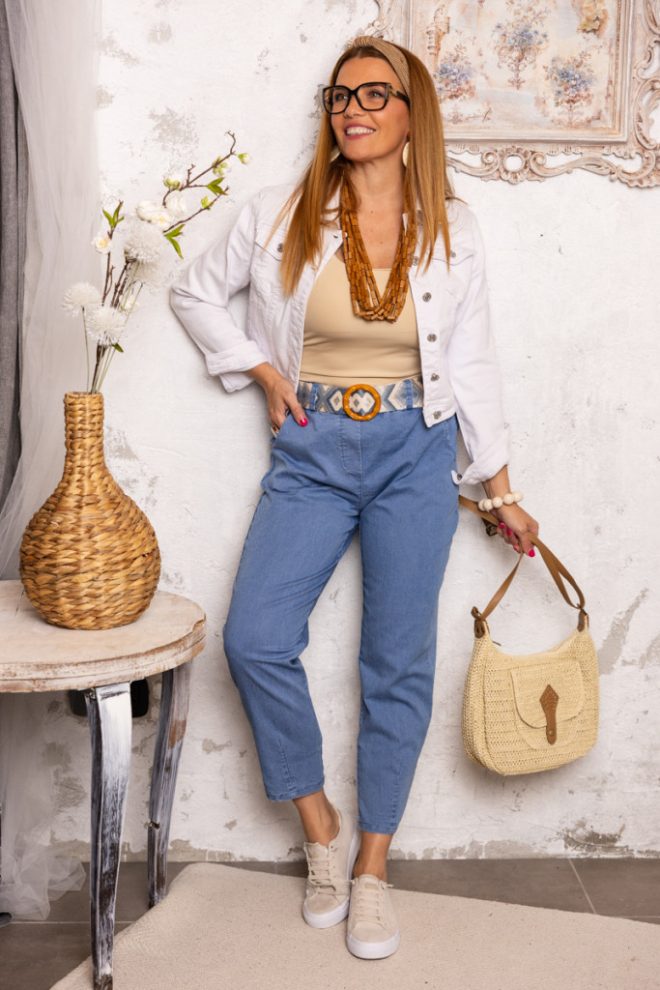 Farmerhatású , extra öves nadrág 