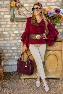 Széles vintage öv - sötétbarna 