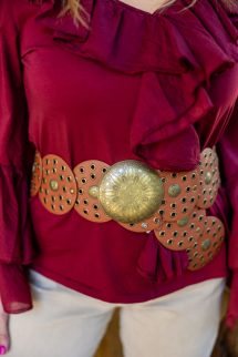 Széles vintage öv - terra