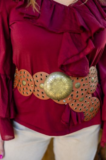 Széles vintage öv - terra