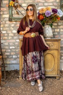 Széles vintage öv - terra