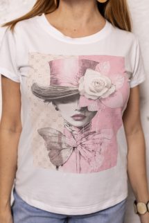 Mintás póló - púder minta