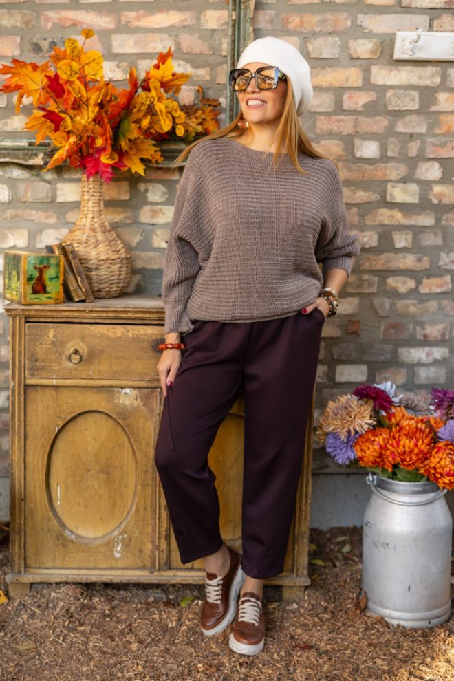 Kötött , denevér pulóver - barna 