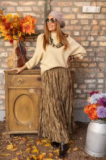 Arany pulóver - csíkkal 