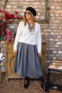 Puha , lezser pulóver - fehér 