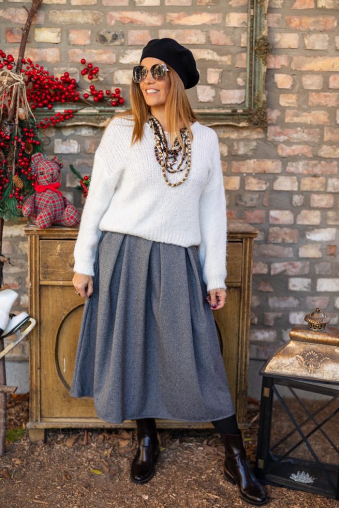 Puha , lezser pulóver - fehér 