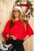 Kötött , denevér pulóver - piros 