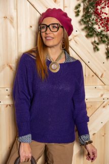 Basic rövid pulóver - lila 