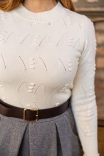 Bogyóka , passzés pulóver - krém 