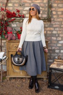 Bogyóka , passzés pulóver - krém 