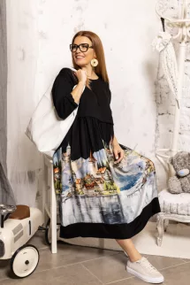 Mese város ruha - fekete