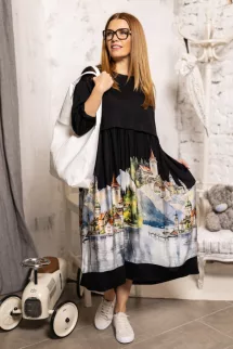 Mese város ruha - fekete