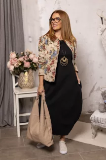 Hagyma ruha , oldalzsebes kialakítással - fekete 