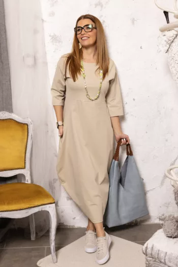 Hagyma ruha , oldalzsebes kialakítással - bézs 