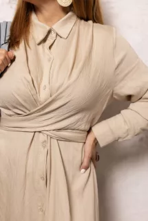 Átlapolt ingruha - bézs