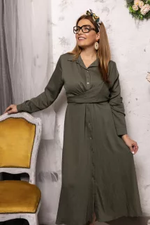 Átlapolt ingruha - khaki 