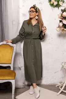 Átlapolt ingruha - khaki 