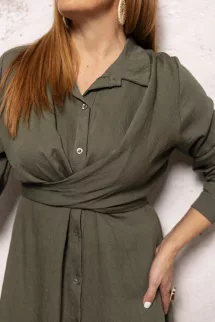 Átlapolt ingruha - khaki 