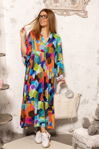 Színes maxi ingruha - absztrakt 