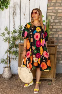 Flowers ruha - fekete