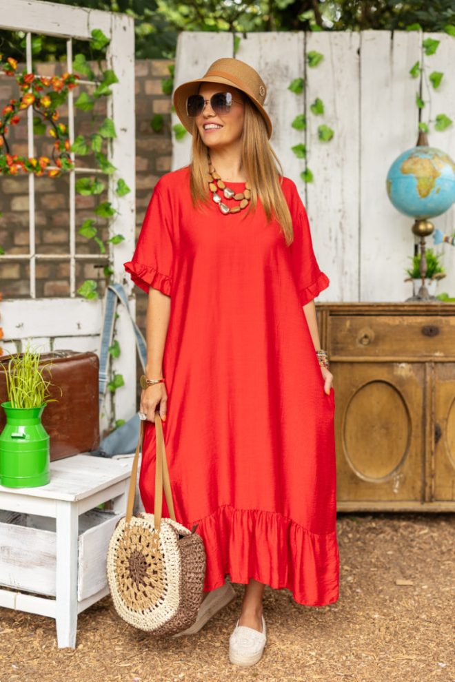 Fodrozott maxi ruha