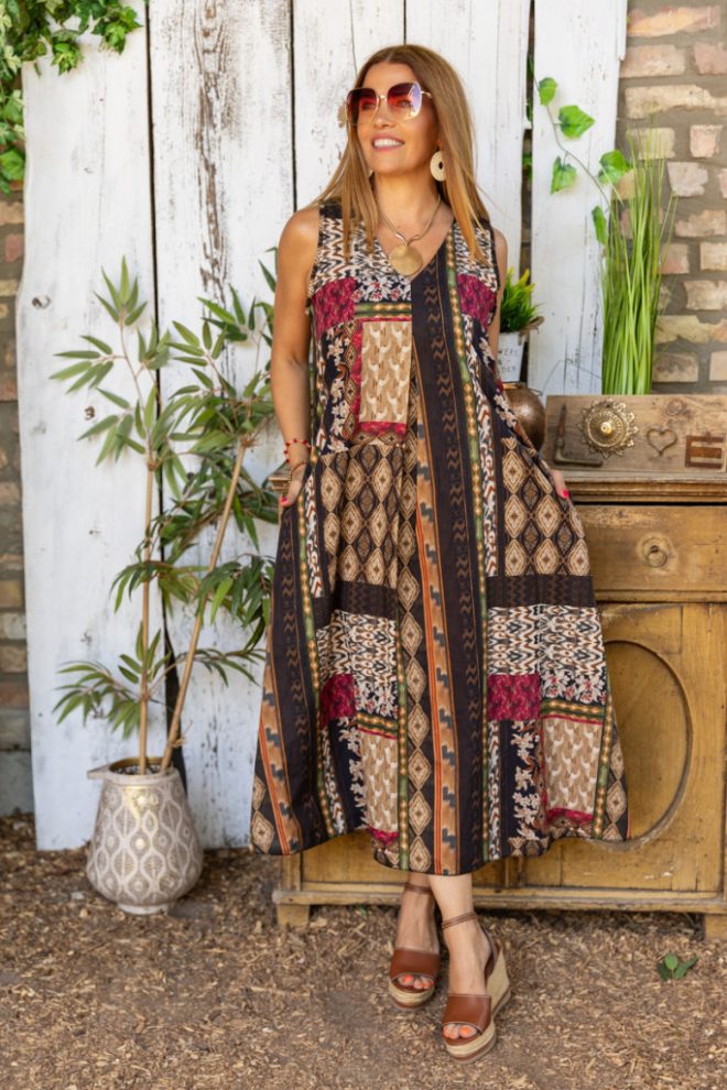 Patchwork egzotikus ruha