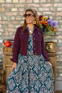 Maxi mesés mintázott ruha - petrol 