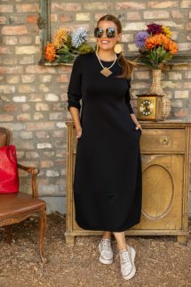 Hagyma maxi ruha - fekete 