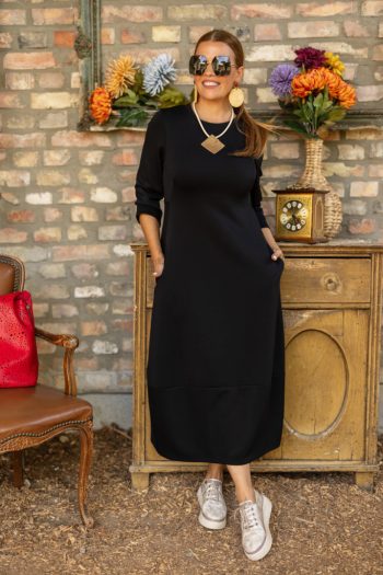 Hagyma maxi ruha - fekete 