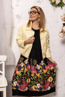 Mese virág ruha - fekete