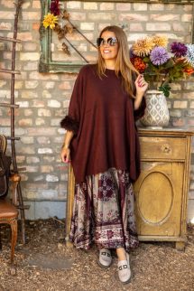 Átlapolt mintás maxi ruha 