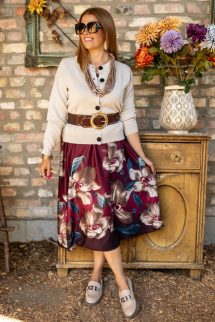 A - vonalú virágos ruha 