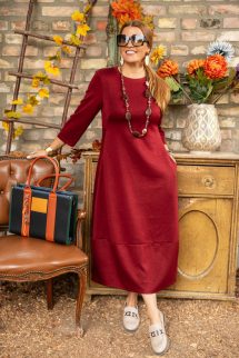 Hagyma maxi ruha - bordó