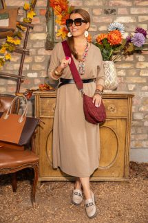 Puha öves ruha - barna 