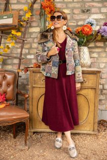 Puha öves ruha - bordó