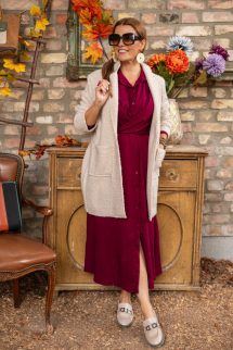 Átlapolt ingruha - bordó